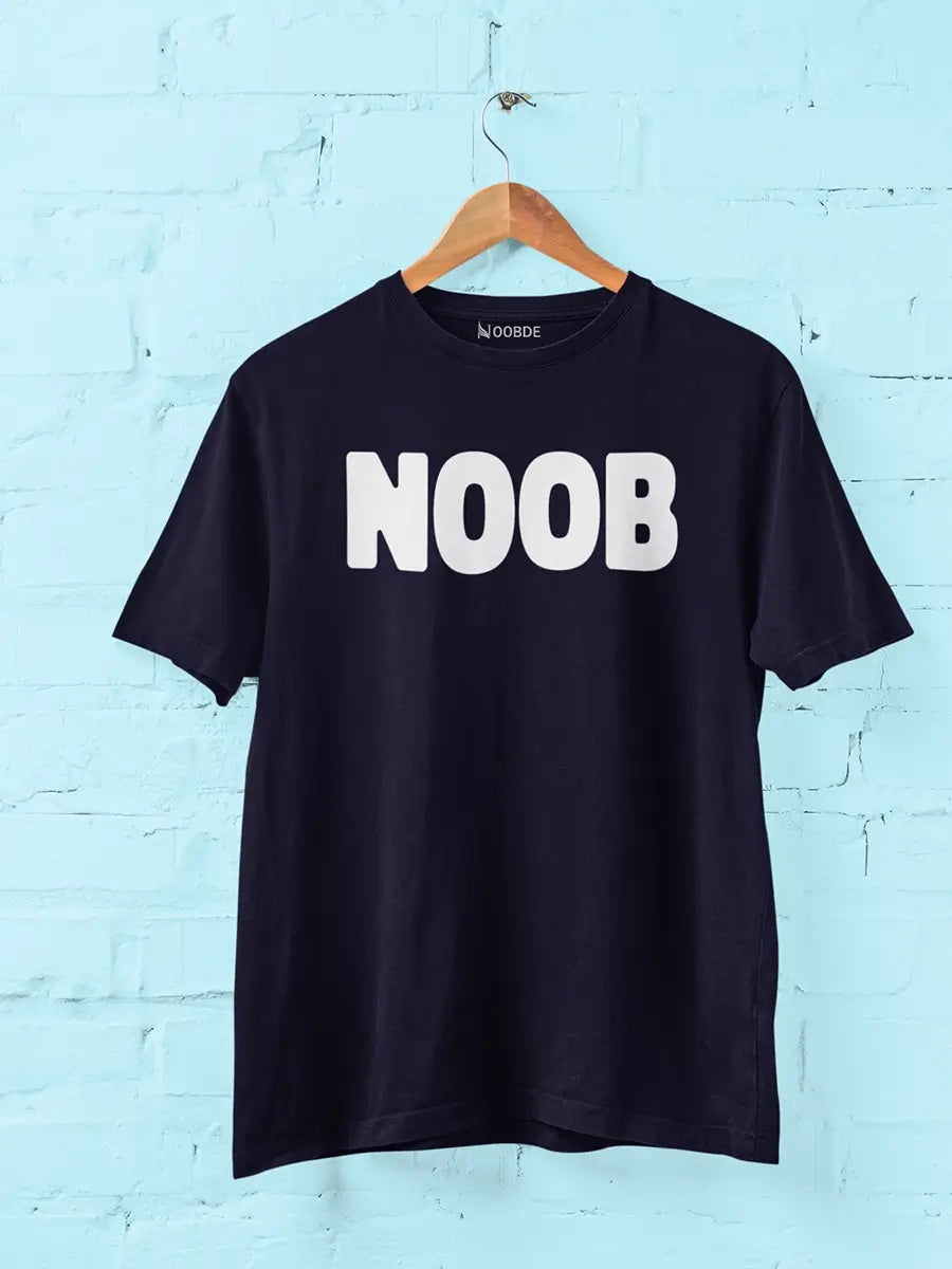 blue  NOOB Printed T-Shirt for Men